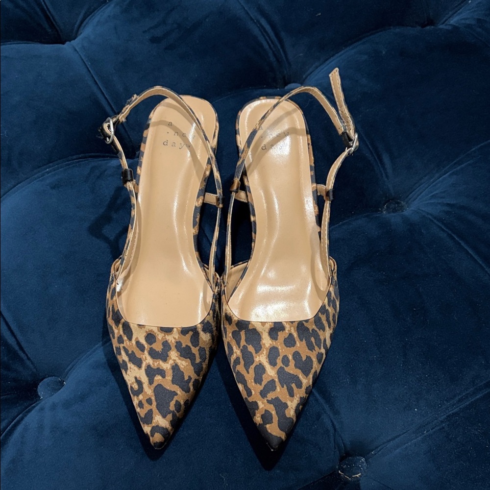 Target Leopard Print Pointed Slingback Heels - Brown/Black